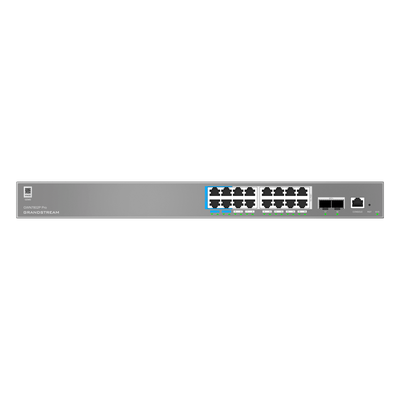 Switch Empresarial L2++ / 16 Puertos Gigabit PoE++ 250W / 2 Puertos SFP+ 10G / Switching 72 Gbps / Gestión Cloud y Local / VLAN 4K / | SIERRA STORE