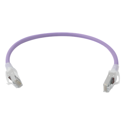 SIEMON ZM6A-S01-08B - Patch Cord Z-MAX Cat6A S/FTP, CM/LS0H, 1ft, Color Violeta, Versión Bulk (Sin Empaque Individual) | SIERRA STORE