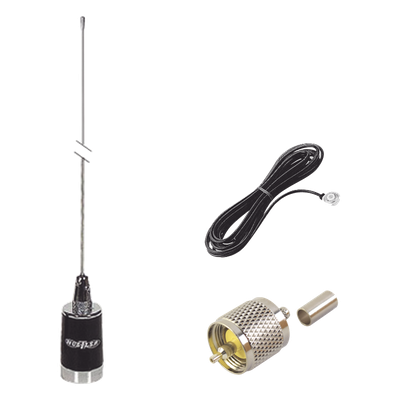 Kit Antena Móvil UHF / 430-450 MHz / 5.0 dB / 200 W / NMO 3/4 / Cable RG58U 5 m (16.4 ft) | SIERRA STORE