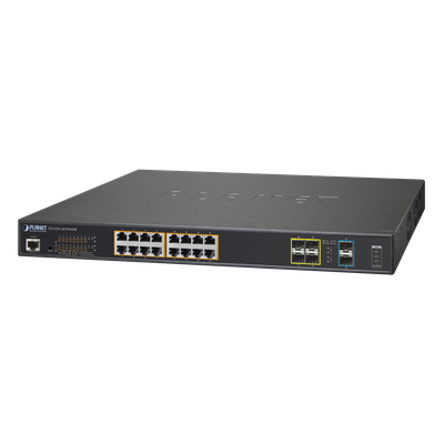 Switch Adminsitrable L2+, 16 puertos Ultra PoE 802.3bt, 4 puertos SFP, 2 puertos SFP+ | SIERRA STORE