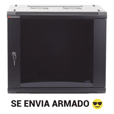 Gabinete de Pared / 6UR / 19in / 450mm Profundidad / 60kg Carga / Acero Negro | SIERRA STORE
