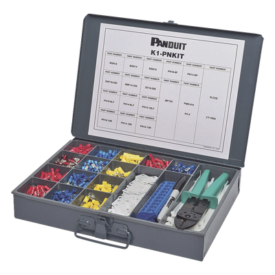 PANDUIT K1-PNKIT - Kit de Terminales de Mantenimiento / 14-22 AWG / Nylon / Caja de Acero / 9.33 x 13.33 in (0.77 x 1.11 ft) | SIERRA STORE
