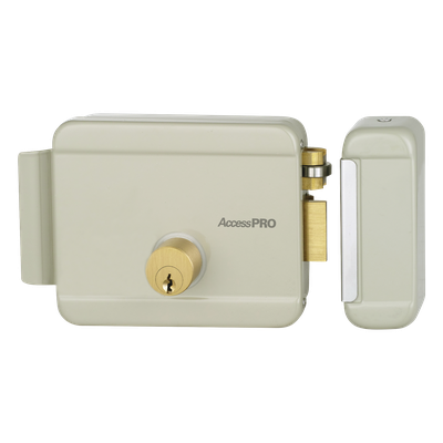 ACCESSPRO ACCESSRIM - Cerradura Eléctrica / 12 VCA 2.5 A / Doble Cerrojo / Activación por Pulso 2 s / Exterior / Derecha / 129 x 103 x | SIERRA STORE