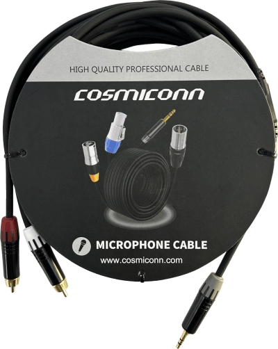 Cable Audio 3.5mm a 2 RCA / Diferenciador Blanco y Rojo / Conectores Negros / 5m (16.4 ft) | SIERRA STORE