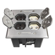Caja de Piso Empotrable / Tapa Abatible Aluminio / Energía 127 V + Datos Voz/Datos / 2 Contactos 15A / 2 Módulos Keystone / Interior | SIERRA STORE