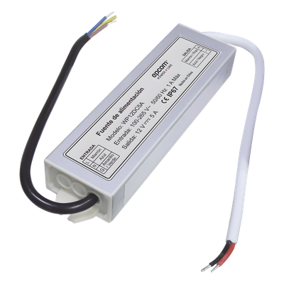 Fuente de Alimentación / 12 VDC / 5 A / IP67 / 100-265 VCA / -30°C a 70°C / 1.57 x 5.12 x 0.87 in | SIERRA STORE