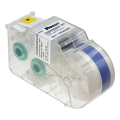 PANDUIT T050X000VQC-WH - Casete de Cinta Continua / Vinilo / Blanco sobre Azul / 12.7mm x 7.6m (25 ft) / Identificación de Instalación | SIERRA STORE