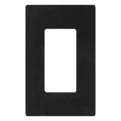 Placa de Pared / 1 Espacio / Sin Tornillos Visibles / Acabado Negro Brillante / 75 x 119 mm / Perfil 7.6 mm | SIERRA STORE
