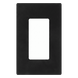 Placa de Pared / 1 Espacio / Sin Tornillos Visibles / Acabado Negro Brillante / 75 x 119 mm / Perfil 7.6 mm | SIERRA STORE
