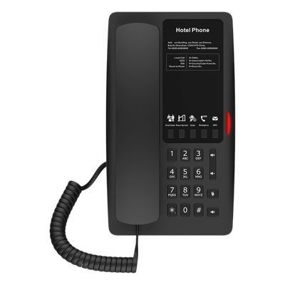 Teléfono IP Hotelero / 2 Líneas SIP / 5 Teclas Programables / Audio HD Manos Libres / PoE 802.3af / Puerto USB-A de Carga / Ethernet | SIERRA STORE