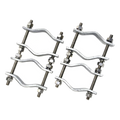 Juego de Abrazaderas Dobles / Mástiles 3.8 a 8.9 cm (1.5 a 3.5 in) / Separación 12 cm (4.75 in) / Acero Galvanizado / Torres Cuadradas | SIERRA STORE