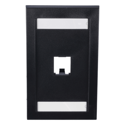 PANDUIT CFPE1BLY - Placa de Pared Vertical / 1 Puerto Mini-Com / Espacio para Etiquetas / ABS Negro | SIERRA STORE