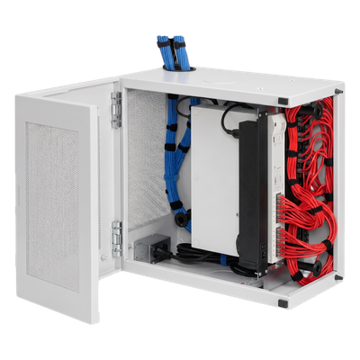Gabinete de Pared 12U / Acero 1.9 mm / Puerta L 120° / Rack 19" / RAL 7035 / 1219 x 610 x 313 mm | SIERRA STORE