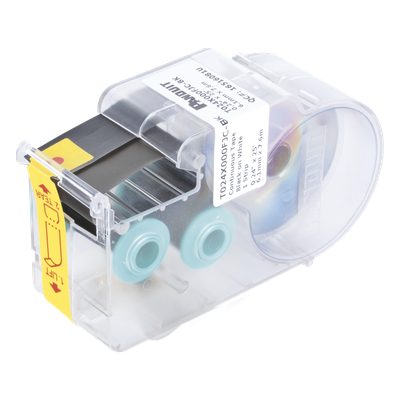 PANDUIT T024X000FJC-BK - Casete de Etiquetas / Poliolefina / Blanco sobre Negro / 6.1 mm / 7.6 m (25 pies) / Interior-Exterior | SIERRA STORE