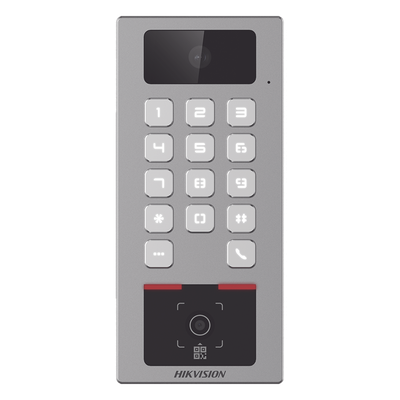HIKVISION DS-K1T502DBWX-CQR-E1 - Teclado con Lector de QR / Cámara 2 Megapixel / Videoportero Multiapartamento / IP65 & IK09 / PoE / 2 | SIERRA STORE