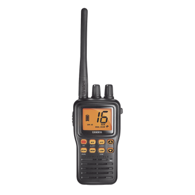 Radio Marina VHF Portátil / IPX8 Sumergible y Flotante / Potencia 1-5 W / Batería 12 h / Canales Internacionales, USA y Canadá | SIERRA STORE