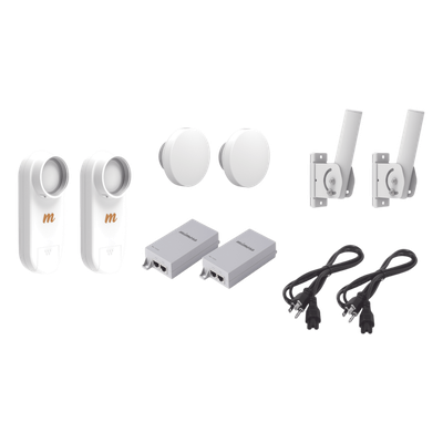 Kit de 2 radios C5X con 2 antenas de (12 dBi), rango de frecuencia extendida (4.9 a 6.4 GHz),  incluye inyector POE, cable de | SIERRA STORE