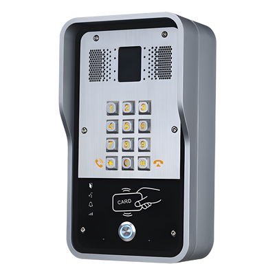 Audio Portero IP  2 líneas SIP con relevador integrado, Lector RFID para acceso por clave numérica, tarjeta o llamada remota, PoE | SIERRA STORE