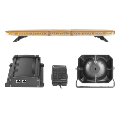 Kit de Señalización Industrial / Barra LED 118 cm (46.5 in) / 88 LED Hyperlux / Sirena 100 W / 45 Patrones Programables / Ámbar | SIERRA STORE
