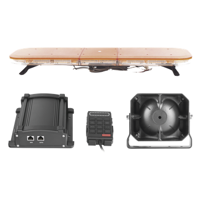 Kit de Señalización de Emergencia / Barra LED 108 LEDs / 13 Patrones de Destello / Sirena 100 W / Bocina 100 W / Controlador Integrado | SIERRA STORE