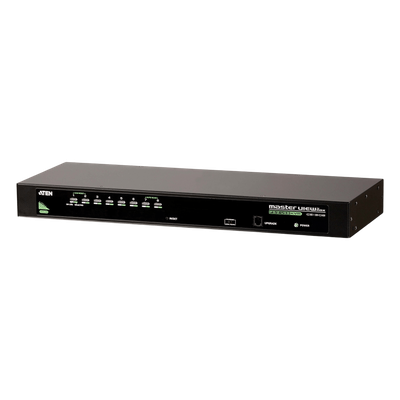 Conmutador KVM VGA de 8 puertos / Control de 64 computadoras / Resolución 2048x1536 / USB-PS/2 / Montaje Rack 19" / 1U | SIERRA STORE