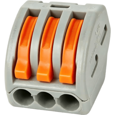 Conector Rápido Push-in con Palanca para Empalmes Eléctricos / Reutilizable y sin Herramientas / 3 Vías / 32 A / Paquete con 100 Piezas | SIERRA STORE