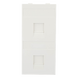 Placa Plana de Voz y Datos / Guardapolvo Integrado / 2 Puertos Keystone / Perfil 5 mm / 108 × 52 mm / 4.25 × 2.05 pulgadas / Color | SIERRA STORE
