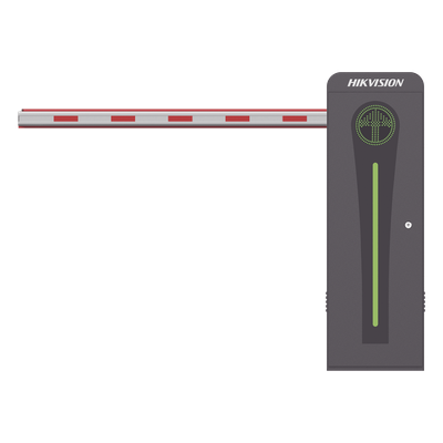 HIKVISION KT-320-LED(4ML) - Barrera Vehicular / Brazo Iluminado LED 4 m (13.1 ft) / Motor Brushless 24 VDC / Semáforo Rojo-Verde / 360 | SIERRA STORE