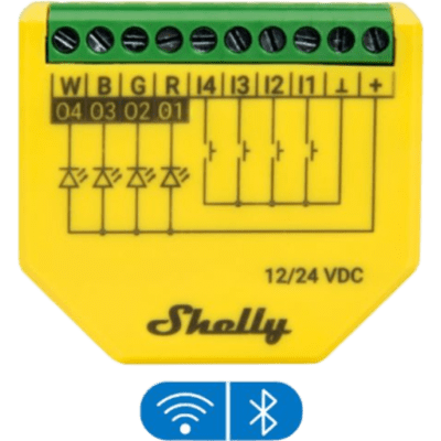 Controlador LED RGBW / Wi-Fi 2.4 GHz / 4 Canales / 12-24V / 12A / 288W / Medición de Consumo / -10°C a +50°C | SIERRA STORE