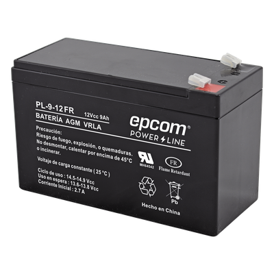Batería de Respaldo AGM-VRLA / 12 Vcc / 9 Ah / Certificación UL / Retardante a la Flama / Terminales F1 | SIERRA STORE