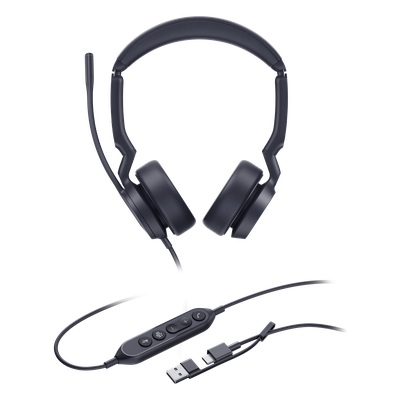 Diadema Alámbrica USB / Cancelación de Ruido con IA / Altavoz 35 mm / Respuesta 20 Hz - 20 kHz / USB-C con Adaptador USB-A / | SIERRA STORE