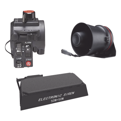 Kit de Señalización para Motocicleta / Sirena y Bocina 100W / Controlador Ergonómico / 4 Tonos / Manubrio 7/8" (22.22 mm) | SIERRA STORE