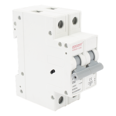 Protección Térmica/ Interruptor 2P, 63 A,  Corriente Alterna  400 Vca para Aplicación Fotovoltaica Montaje Riel DIN | SIERRA STORE
