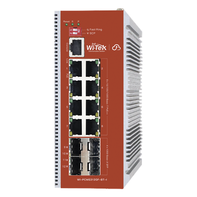 Switch Industrial PoE L2+ / 8 Puertos PoE 100/1000 Mbps / 4 Puertos SFP Gigabit / Presupuesto PoE 460 W / Sin Ventiladores / -40 °C a | SIERRA STORE