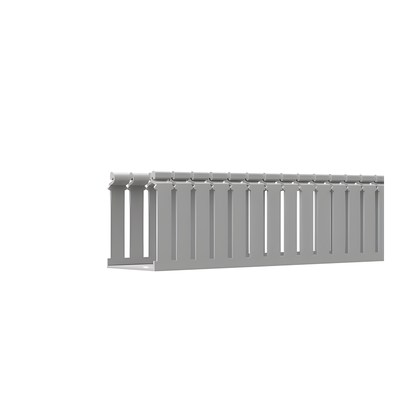 PANDUIT FC4X4LG2 - Canaleta Ranurada de PVC con Tapa / Tipo F / 4.25 x 4.10 x 6.6 ft / UL 94 V-0 / Gris Claro | SIERRA STORE