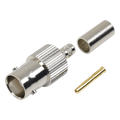 Conector BNC Hembra / Anillo Plegable / Bronce Niquelado / Contacto Oro / Teflón / LP-195, LP-142, RG-58/U, RG-142/U | SIERRA STORE