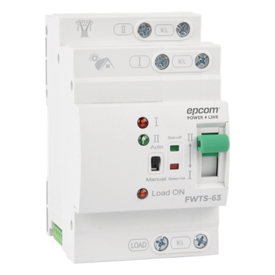 Interruptor de Transferencia Automática / 110 VCA / 63 A / Conmutación 20 ms / Doble Entrada / Protección Industrial | SIERRA STORE
