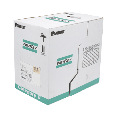 PANDUIT NUC5C04BU-ME - Bobina de Cable UTP / Cat 5e / 24 AWG / 305 m (1000 pies) / PVC CM / 4 Pares / Cobre Sólido / Azul