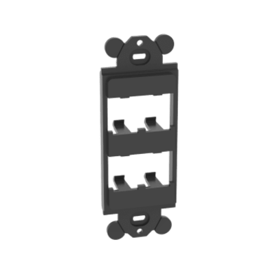 PANDUIT CFG4BL - Marco de Módulo Dúplex, Para Placas Frontales Estándar GFCI, Acepta 4 Módulos Mini-Com, Color Negro | SIERRA STORE