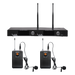 Kit de Micrófonía Inalámbrica UHF / 2 Micrófonos Lavalier / 200 Canales / Alcance 100 m (328 ft) / 15 Horas de Batería / Pantalla LCD | SIERRA STORE