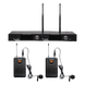 Kit de Micrófonía Inalámbrica UHF / 2 Micrófonos Lavalier / 200 Canales / Alcance 100 m (328 ft) / 15 Horas de Batería / Pantalla LCD | SIERRA STORE