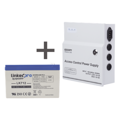 Fuente de Alimentación Regulada / Salida 11-15 VCC @ 5A / Entrada Universal 96-264 VCA / Batería de Respaldo 12V 7Ah / Temporizador | SIERRA STORE