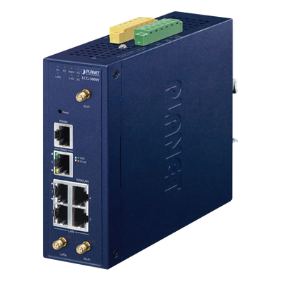 Gateway Industrial LoRaWAN / 5 Puertos 10/100/1000T / 300 Nodos / EU868 US915 AS923 / -45 a 75°C / RS485 Modbus | SIERRA STORE