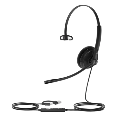 Diadema Alámbrica USB / Mono / Cancelación de Ruido Pasiva / USB-C/A / Compatible Windows/Mac/Linux / Almohadillas de Espuma | SIERRA STORE