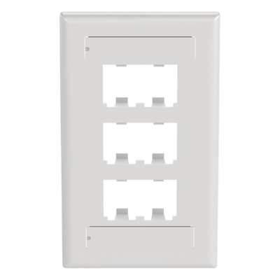 PANDUIT CFPL6WHY - Placa de Pared Vertical / 6 Puertos Mini-Com / Diseño Plano / 2.75 x 4.5 in / ABS / Blanco | SIERRA STORE