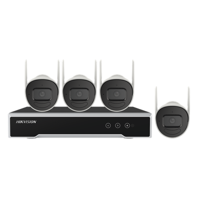 HIKVISION NK42W0H-1T(E) - Kit de Videovigilancia IP Inalámbrico / NVR 4 Canales / 4 Cámaras Bala 2 Megapixel / Wi-Fi 2.4 GHz / IR 30 m | SIERRA STORE