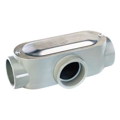 Caja de Registro Tipo T / 1/2" (12.7 mm) / Volumen 65.5 cm³ / 3 Conductores #8 AWG / Aluminio Inyectado / UL y CSA | SIERRA STORE