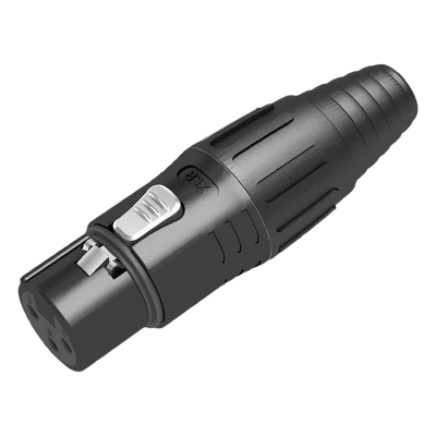 Conector XLR hembra / Carcasa negra / Contactos plateados / Abrazaderas 3.5-8 mm / Diseño sin anillo | SIERRA STORE