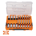 Juego de Dados / 13 Piezas / SAE-Métrico-Hex-Torx® / 3 Conducciones 1/4-3/8-1/2 Pulgada / Acabado Moleteado / Marcado en Relieve | SIERRA STORE