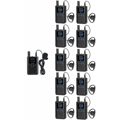 Kit para guía turístico de 1 transmisor y 10 receptores | SIERRA STORE - RETEKESS